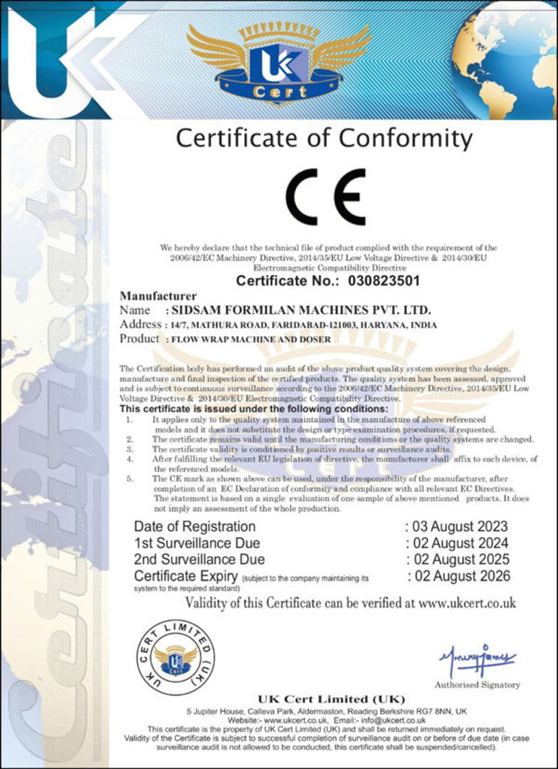 CE Certified Flow Wrap Machine